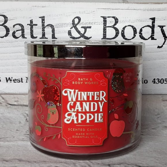 Bath & Body Works Other - BATH & BODY WORKS 'WINTER CANDY APPLE' SCENTED 3-WICK CANDLE